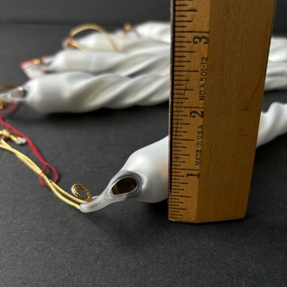 Vtg Deptartment 56 Handblown Glass Icicle Ornaments Set Of 6 White Christmas new - Picture 6 of 7